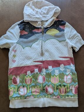 Mossimo Supply Co. Zip Up Short Sleeve Sweatshirt